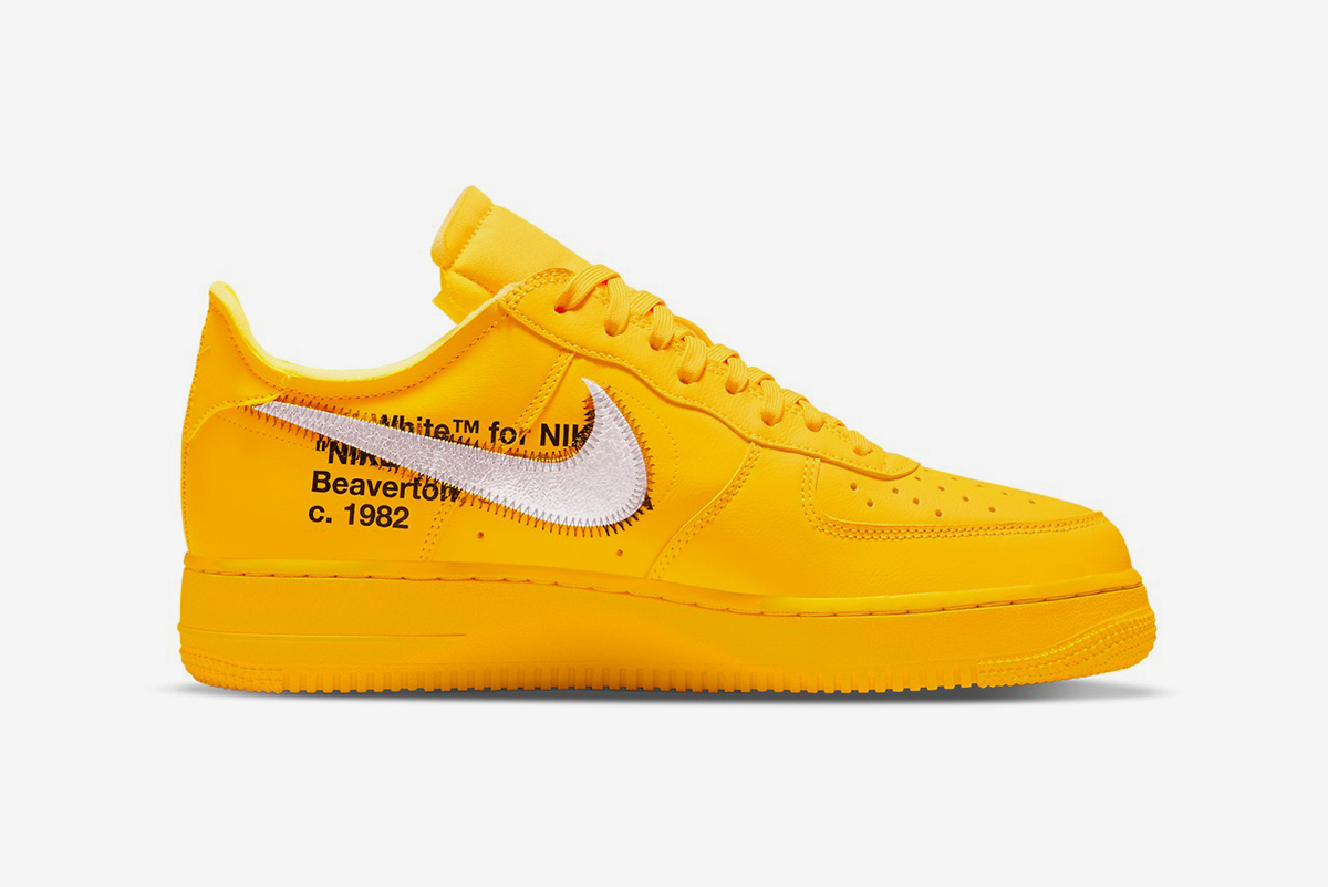 yellow off white air force ones